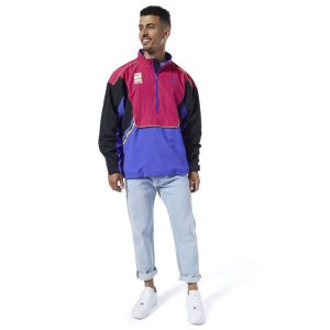 Reebok Classic Vector Have a Good Time Anorak Sweatshirt Herren - Schwarz/Rosa/Lila - DE 571-UBX